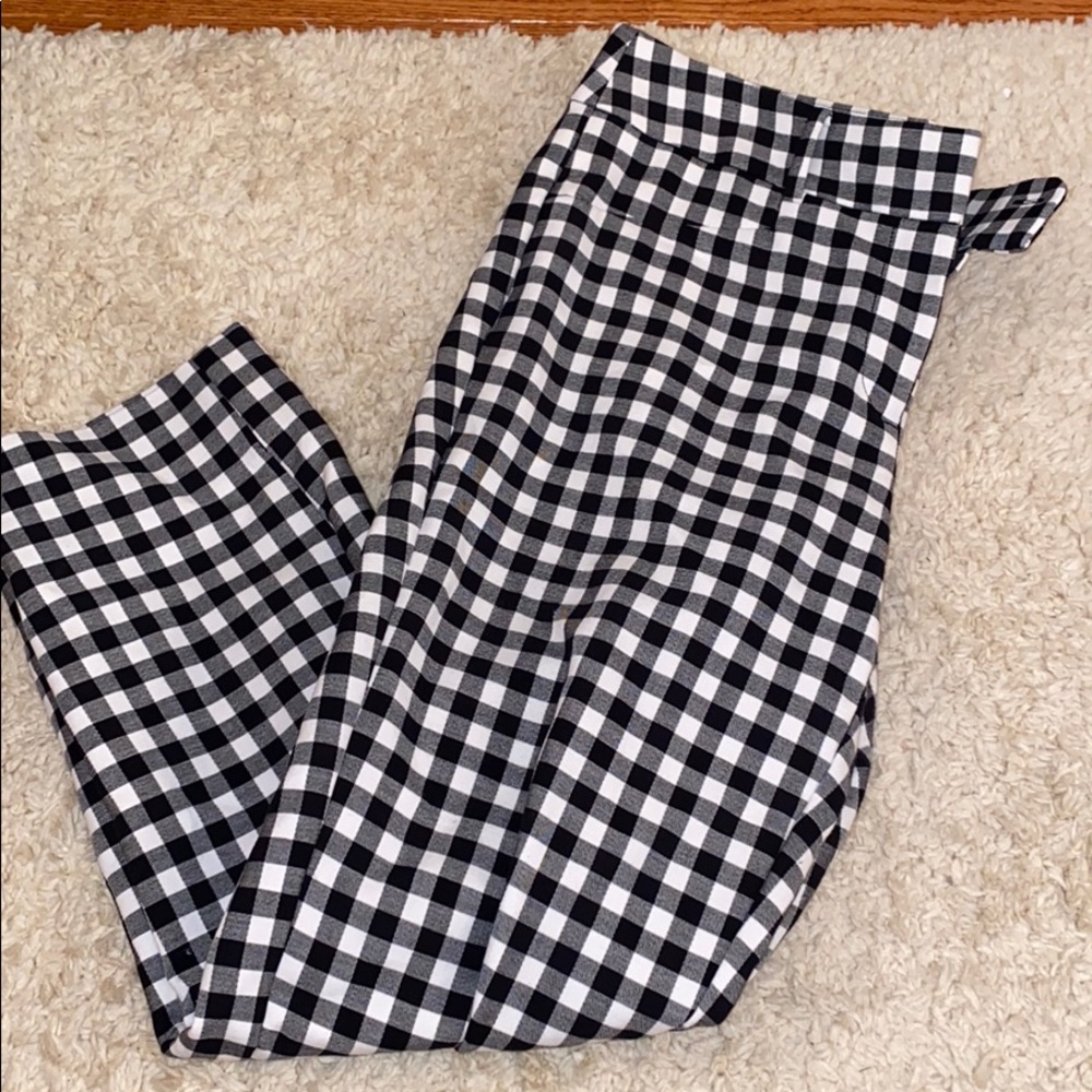 LOFT Marisa-fit checkered crop pants
